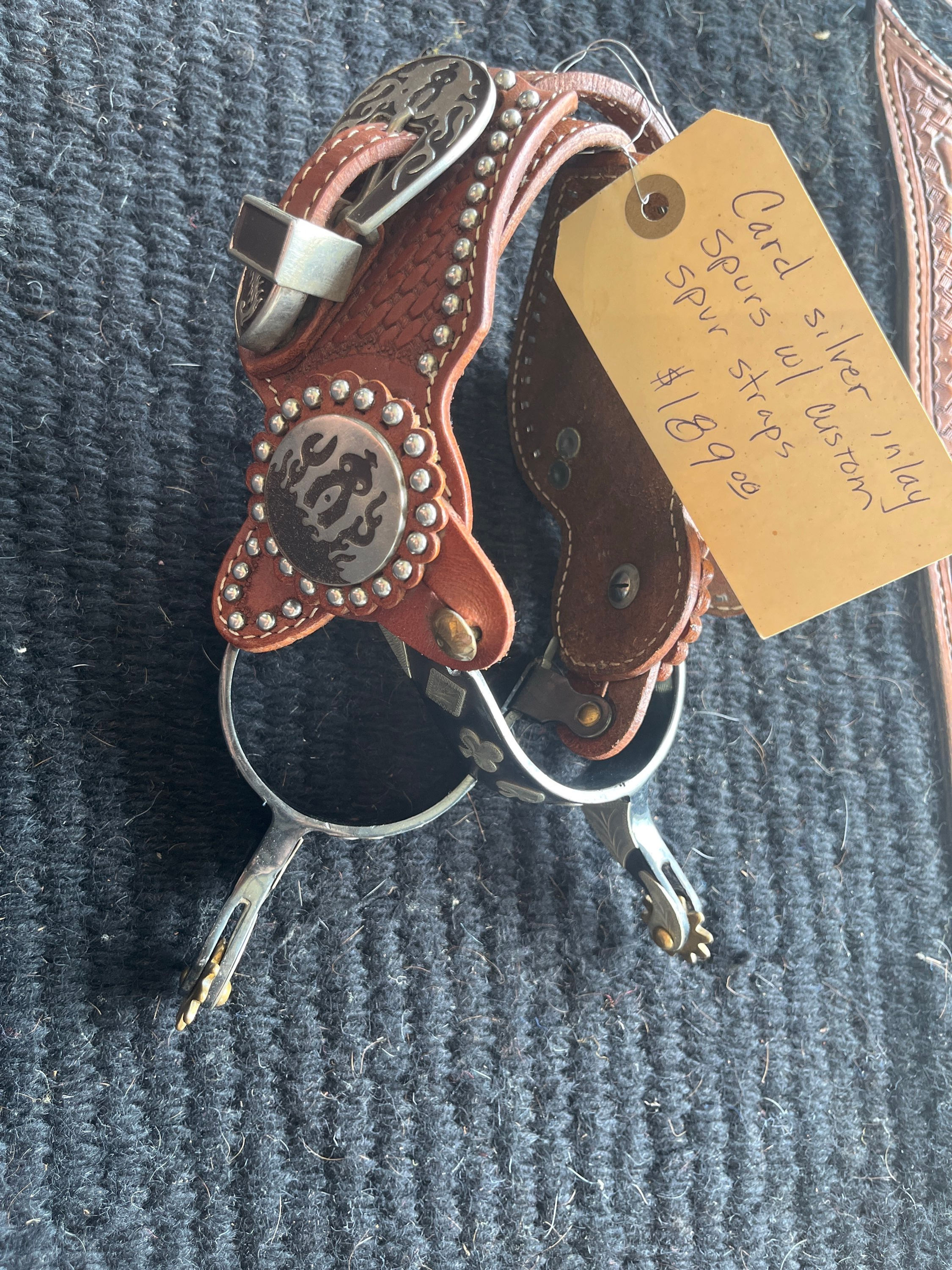 Card w/silver inlay Custom Made Spurs
