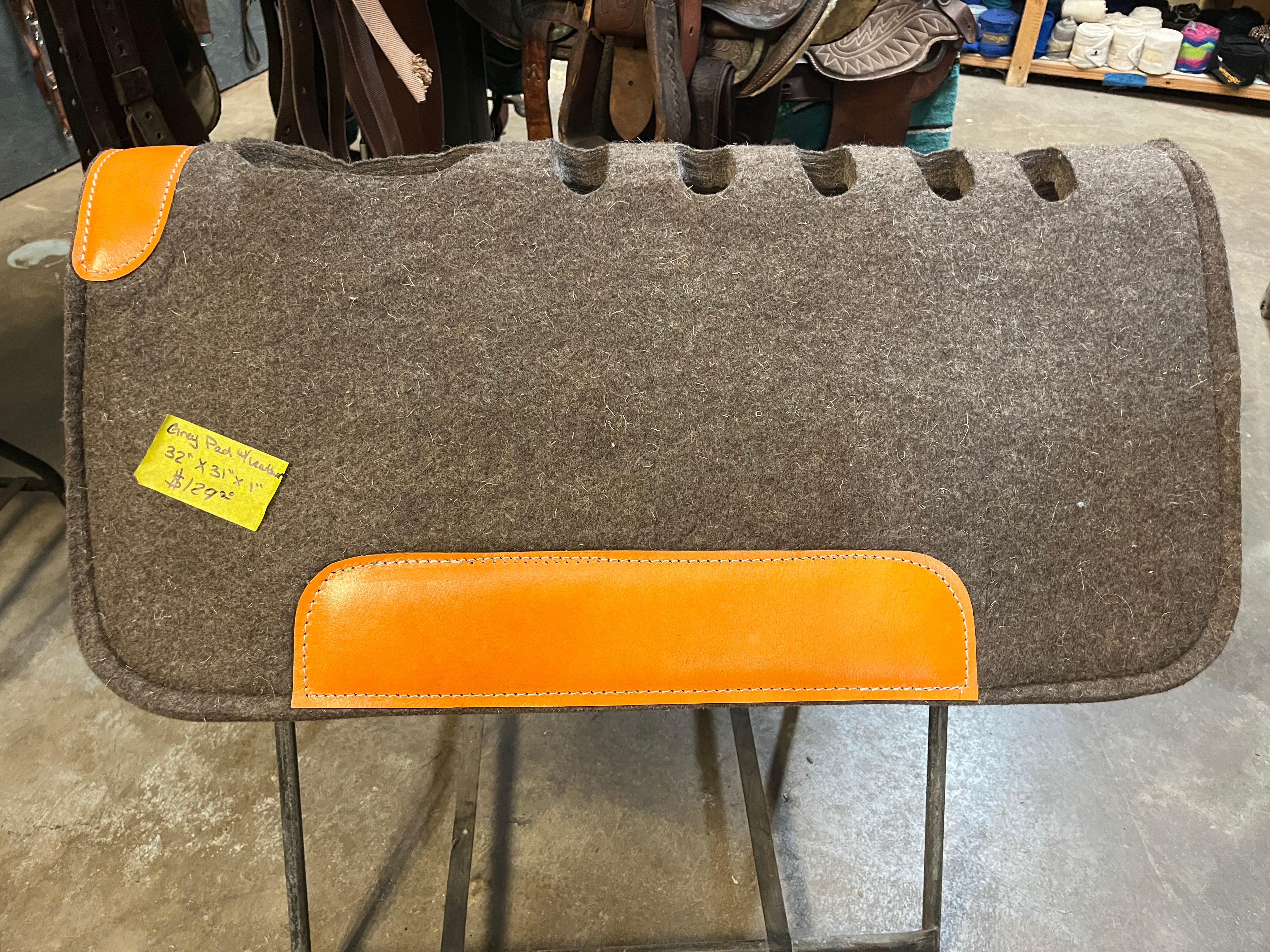 Grey Wool Spinal Channel Saddle Pad