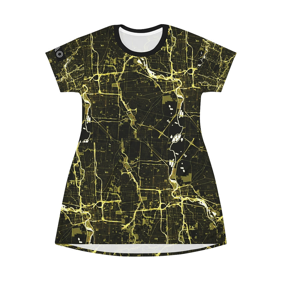 CHAKRA URBAN CITY CBUS All Over Print T-Shirt Dress
