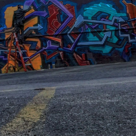 Orewiler creates his first street mural 12ft x 40ft