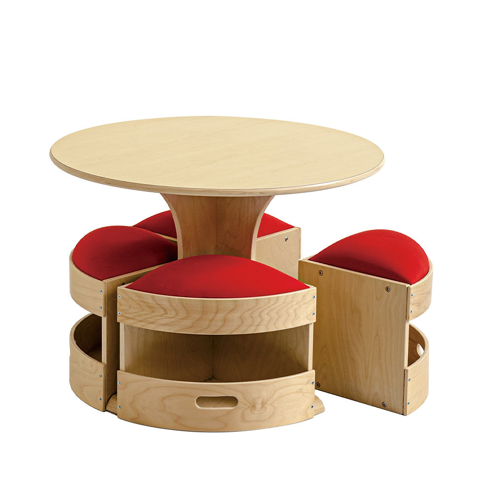 Thumbnail: Leisure Table with Storage Stools - Set Of 5