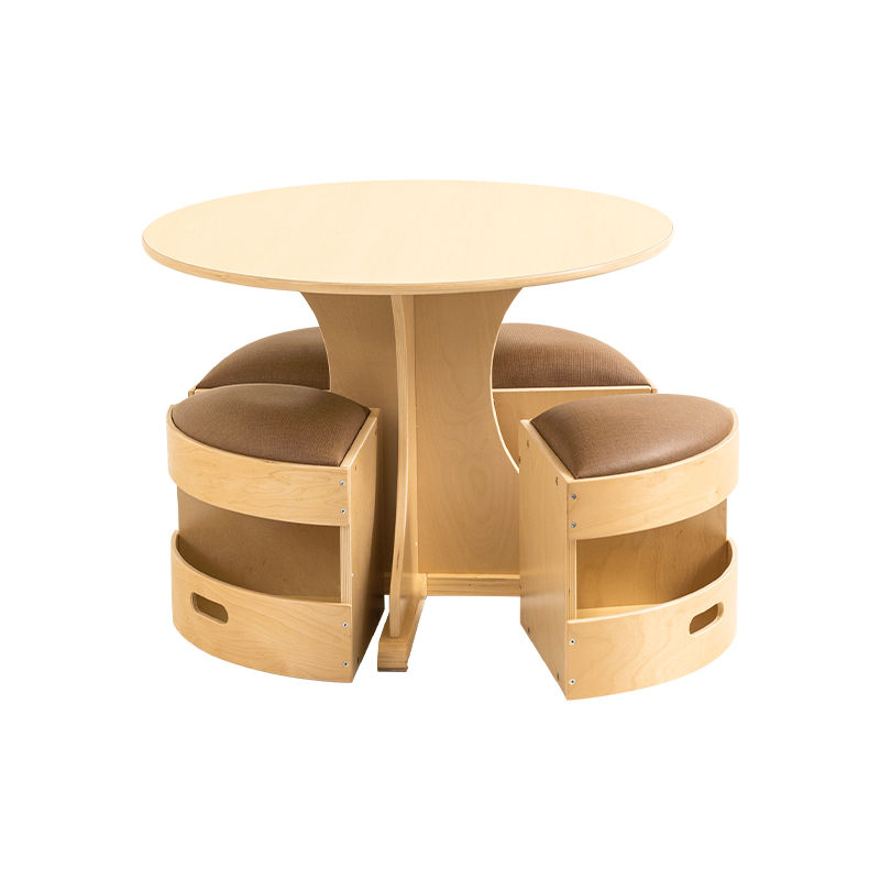 Thumbnail: Leisure Table with Storage Stools - Set Of 5