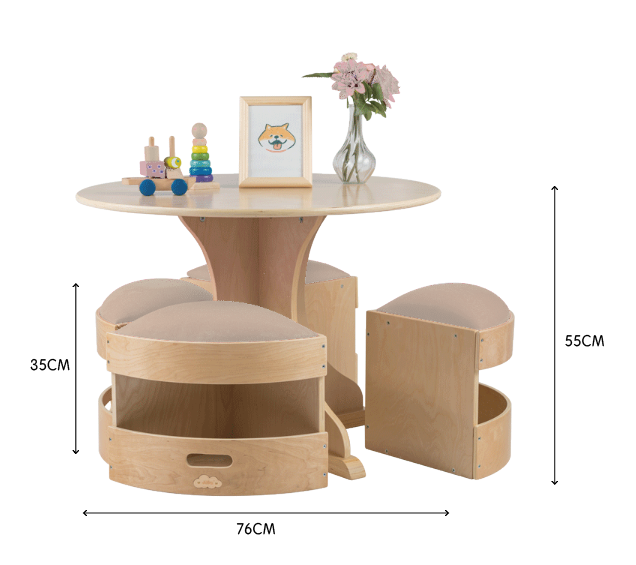 Thumbnail: Leisure Table with Storage Stools - Set Of 5