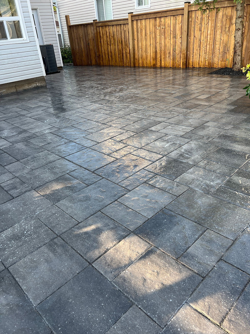Interlock patio installation by AK Landscaping in Angus Ontario