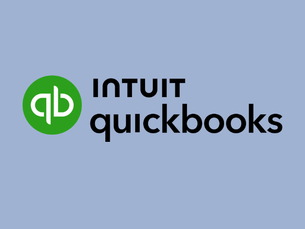 Intuit Quickbooks logo on light periwinkle background