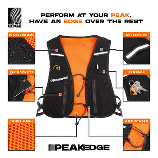 infographic showing features of the running vest