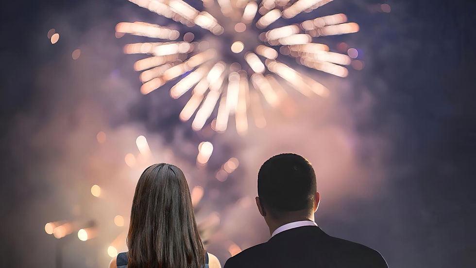 Demande en mariage insolite avec un feu d'artifice