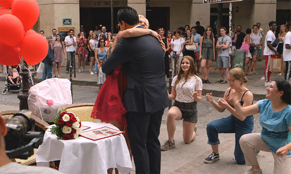 Heiratsantrag mit einem Flashmob