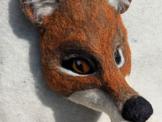 Making a needlefelt fox mask