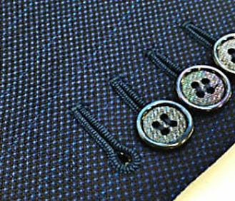 Keyhole, button hole stitch sew on a blazer