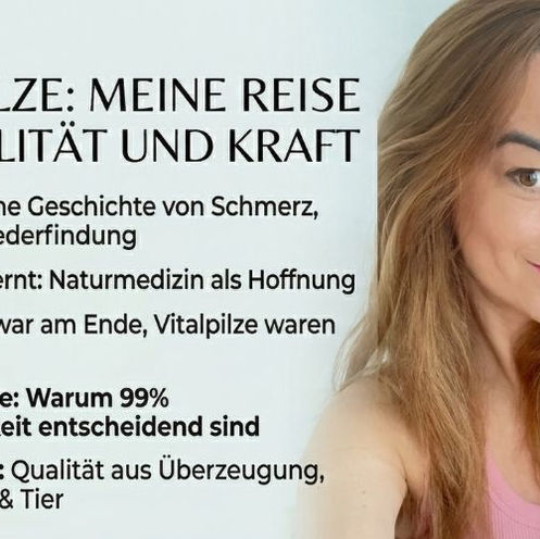 Nika Fabianova erklärt auf dem Bild ihre Reise zu Vitalität und Kraft