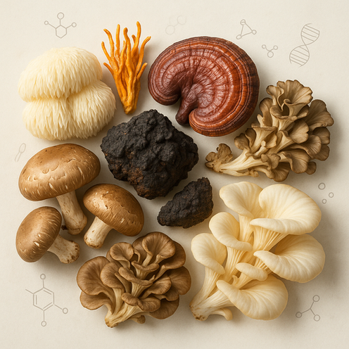 Maitake Mandelpilz Hericium Shiitake Reishi Pleurotus Polyporus