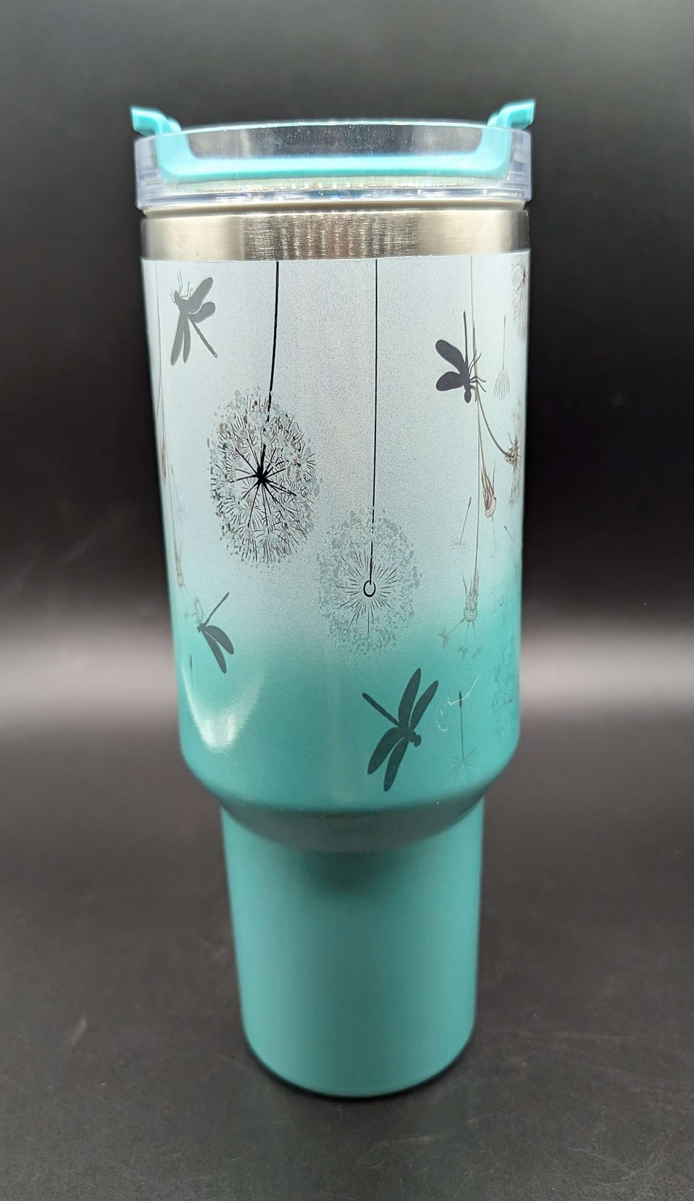 Thumbnail: Sparkly Green Dragonflies and Dandelions 40oz Tumbler