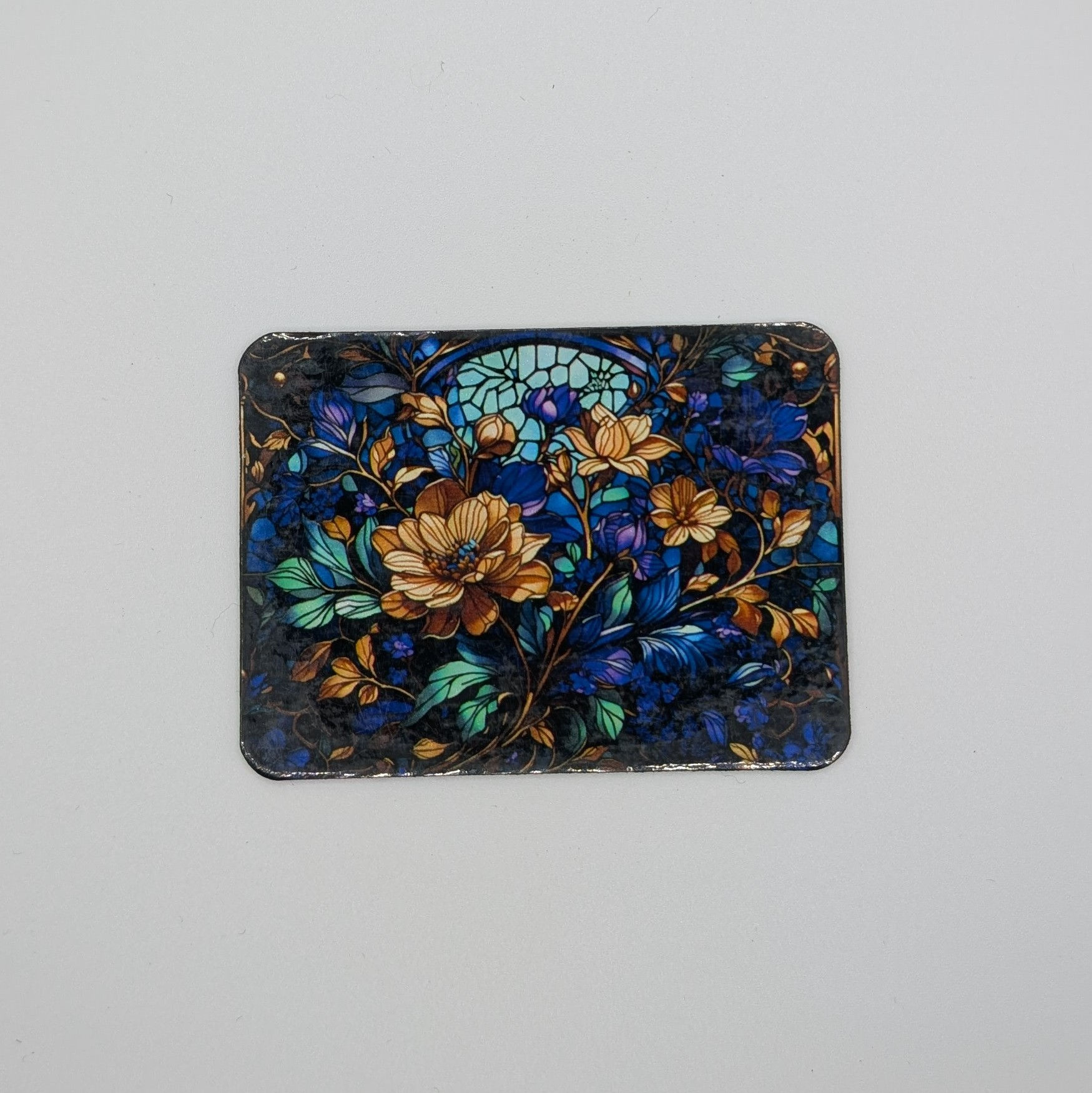 Stained Glass Flowers Fridge Magnet