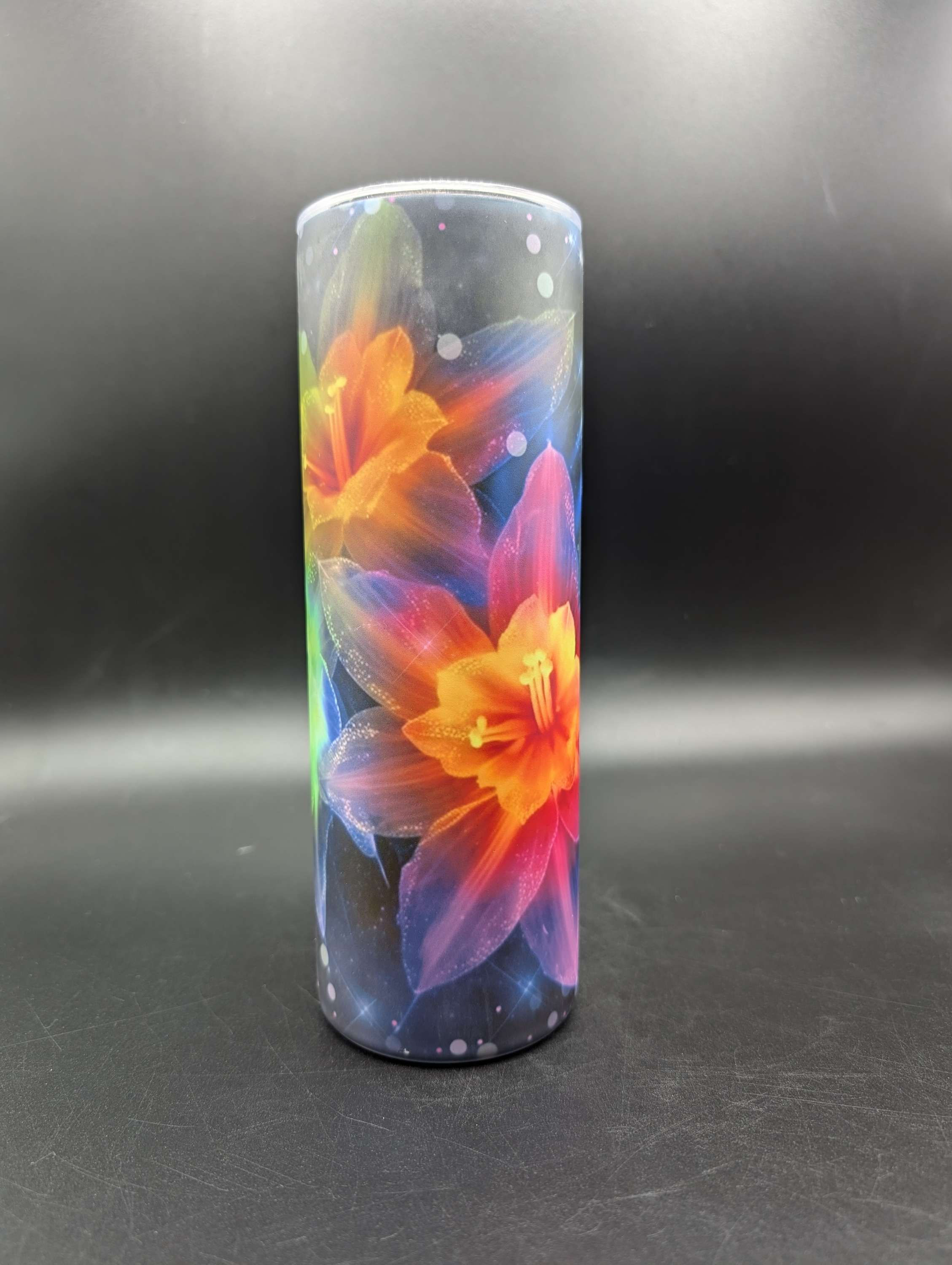 Vivid Flowers Glow-in-the-Dark Tumbler