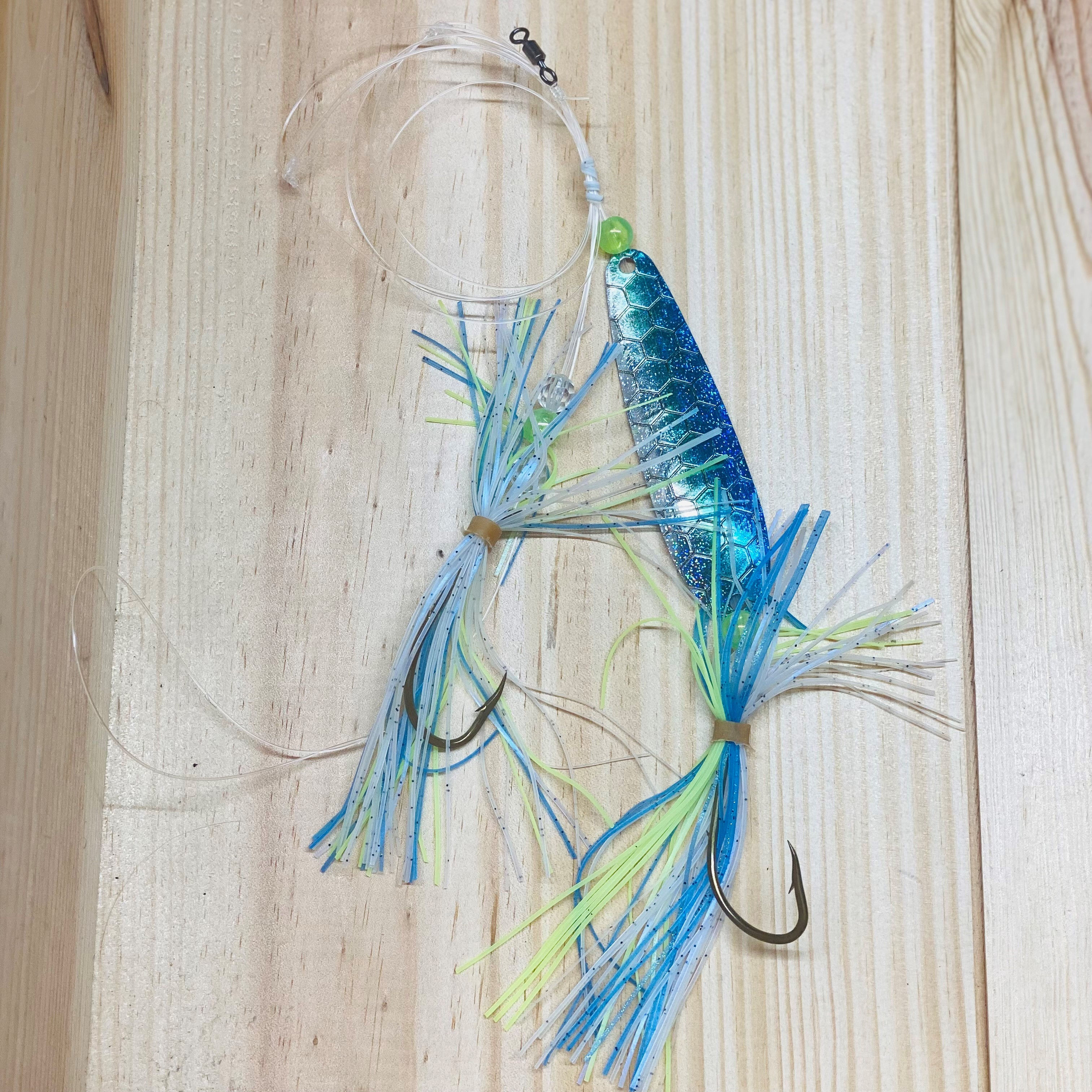 XLS 3" Blue Green Flash Spoon Tandem - Snapper