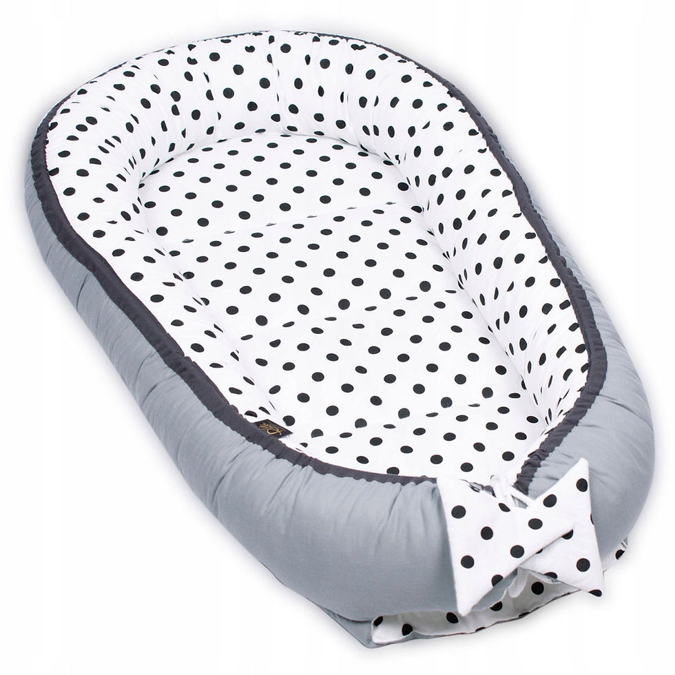 Miniatura: Cojín Cunita Nido Gris Topitos