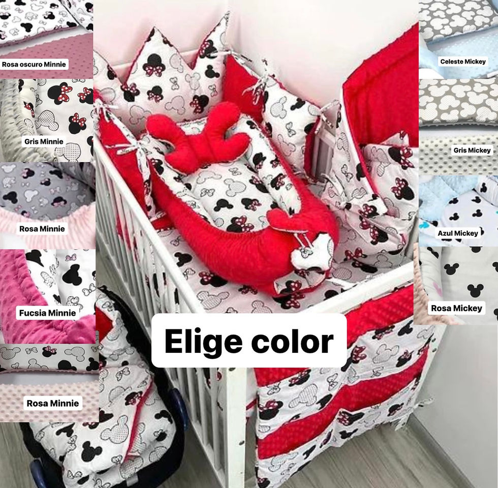 Mega Pack 9 piezas para cuna Línea Mickey o Minnie Elige Color