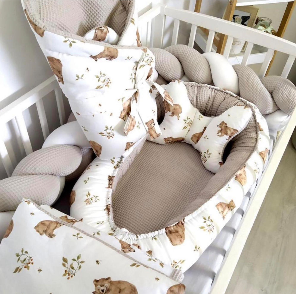 Pack 6 piezas para cuna Línea Luxury Osito Beige