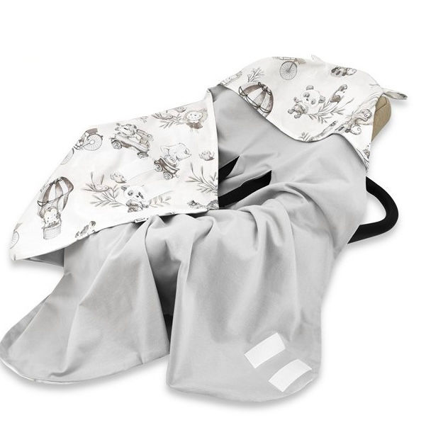 Saco 2 en 1 para portabebés y capazo Animalitos Gris