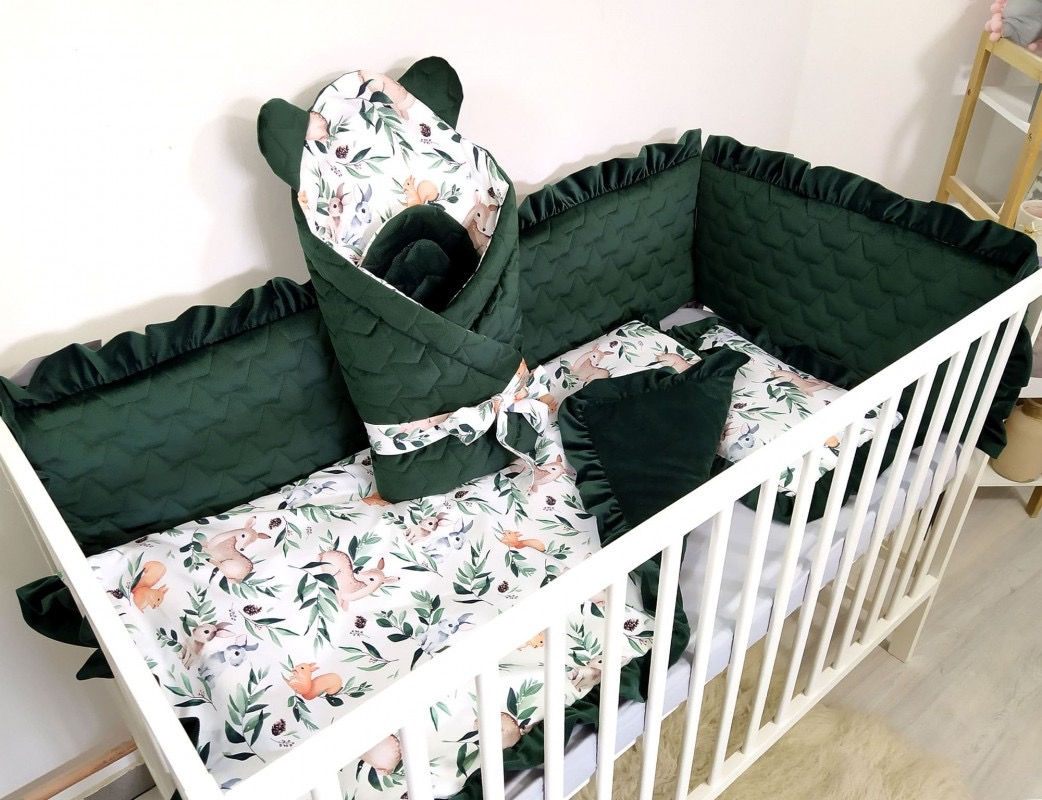 Pack 4 piezas para cuna Línea Luxury Bosque Encantado 