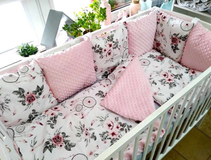 Miniatura: Pack 4 piezas para cuna Línea Luxury Atrapasueños Rosa Minky 