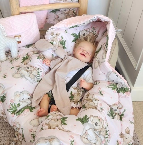 Saco 2 en 1 para portabebés y capazo Elefantitas Rosa