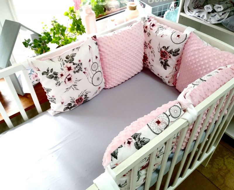 Miniatura: Pack 4 piezas para cuna Línea Luxury Atrapasueños Rosa Minky 