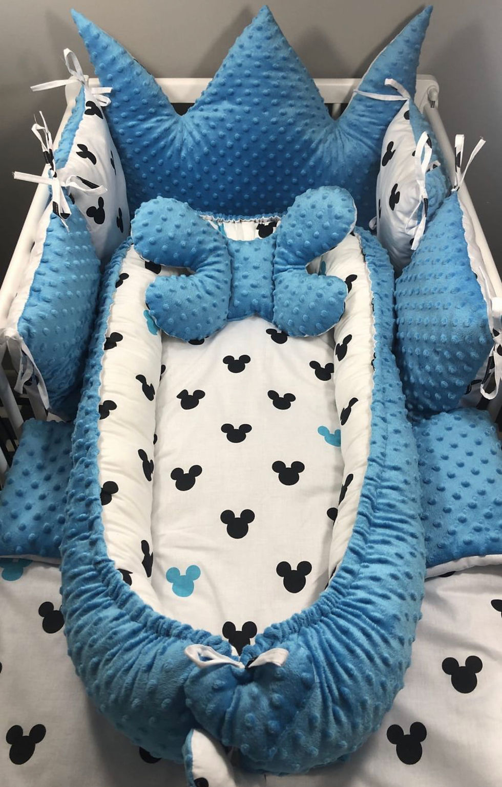 Pack 6 piezas para cuna Línea Mickey Azul