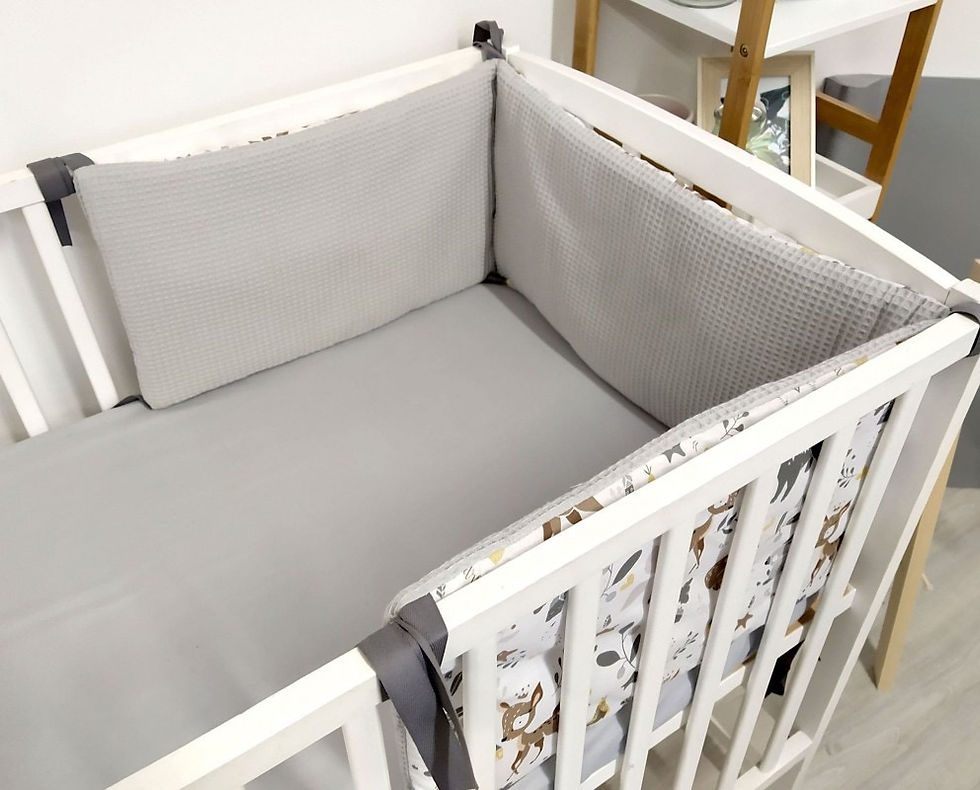 Miniatura: Pack 6 piezas para cuna Línea Luxury Cervatillos Gris