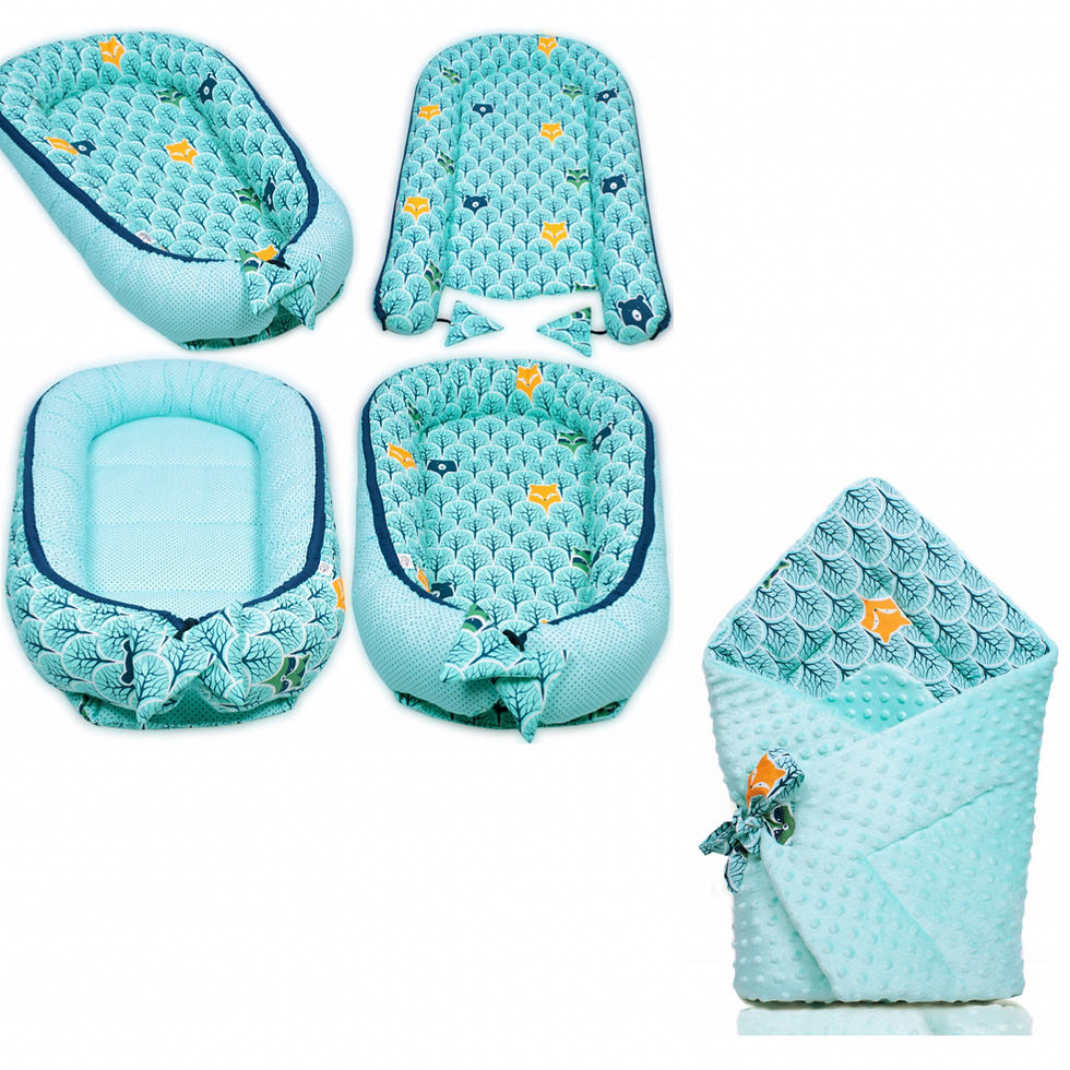 Pack Arrunido Combo Ahorro Cojín Nido Menta Minky Bosque