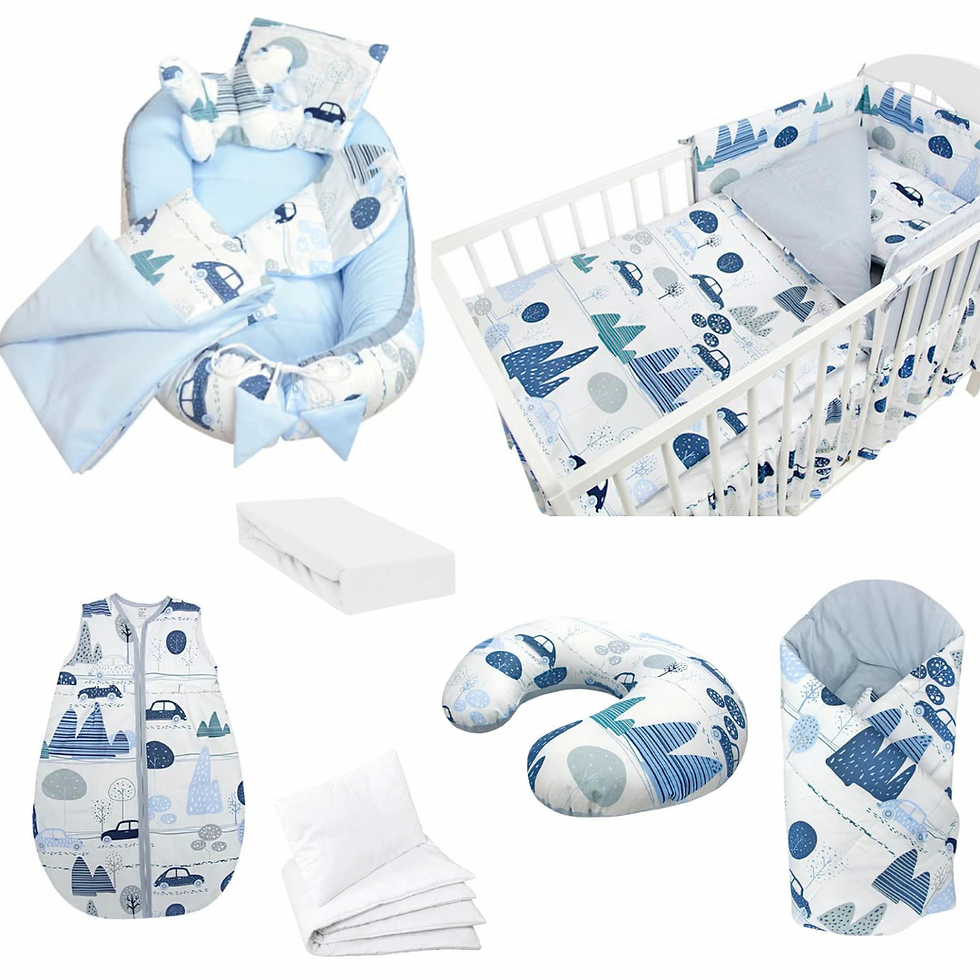 Mega Pack Ahorro 14 piezas textiles para tu cuna Ciudad Azul