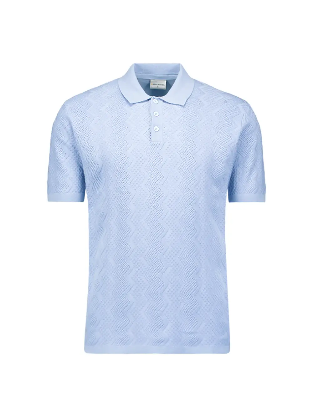 Polo tricoté à motif en relief Jacquard No Excess 31240272 blue ou desert