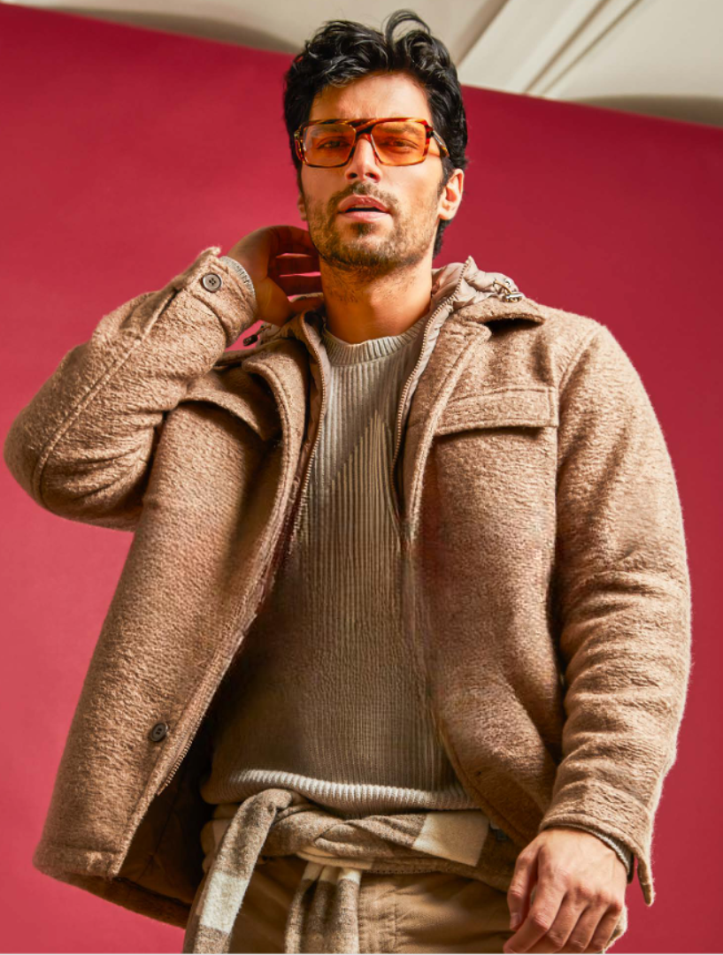 Veste surchemise bouclée beige Gaudi 521GU35009