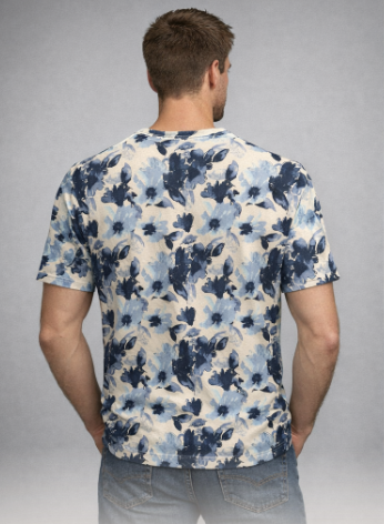 Miniature : Tee shirt fleuri No Excess 31350314 blue ou green