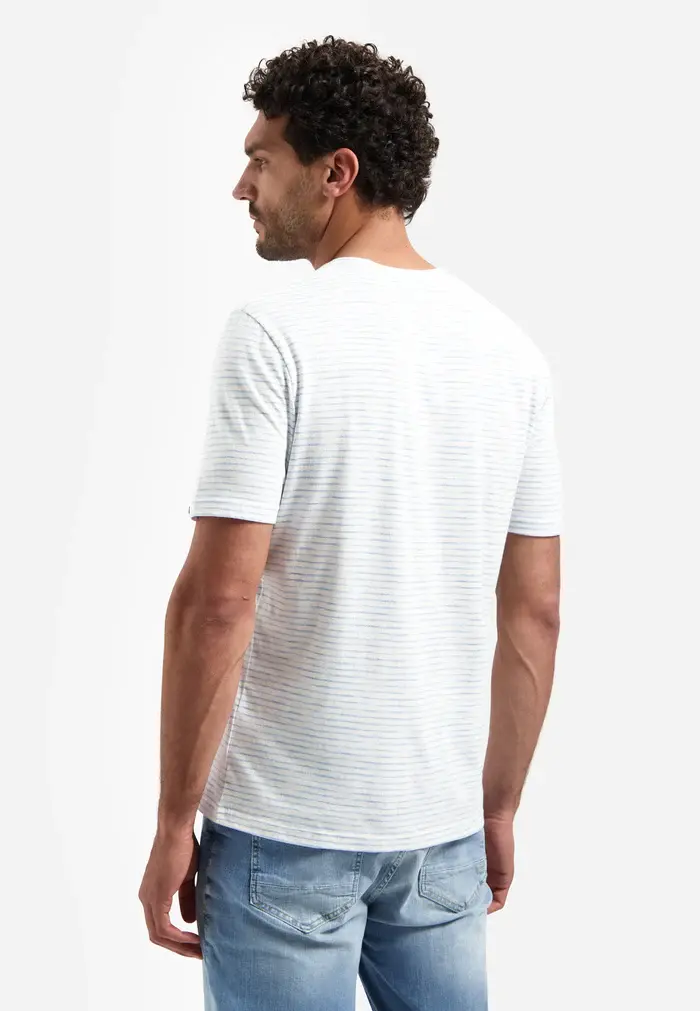 Miniature : T-shirt rayé à col rond No Excess 31340215 blue ou sky