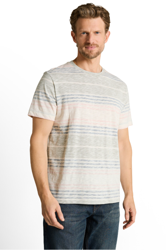 Miniature : T-shirt à rayures inversées Tom Tailor 1050207 rose ou bleu
