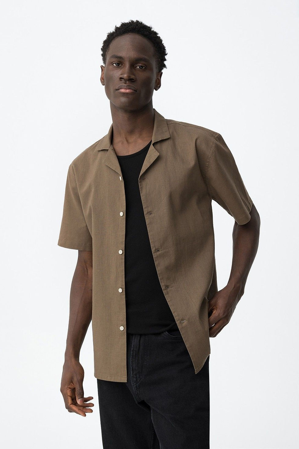 Miniature : Chemise Tiffosi en lin-coton Matthew 10065687 kaki ou bleu