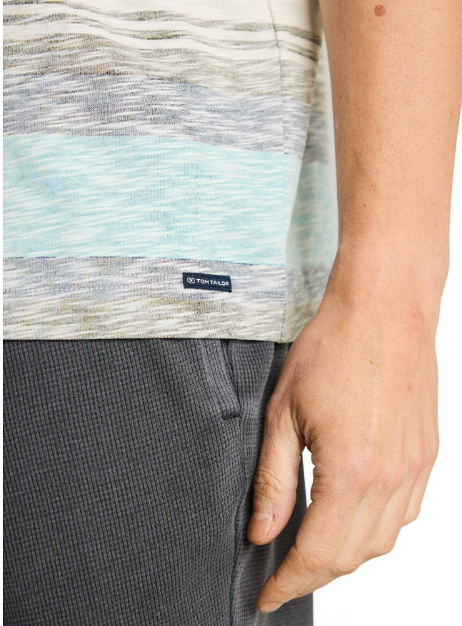 Miniature : T-shirt à rayures inversées Tom Tailor 1050207 rose ou bleu