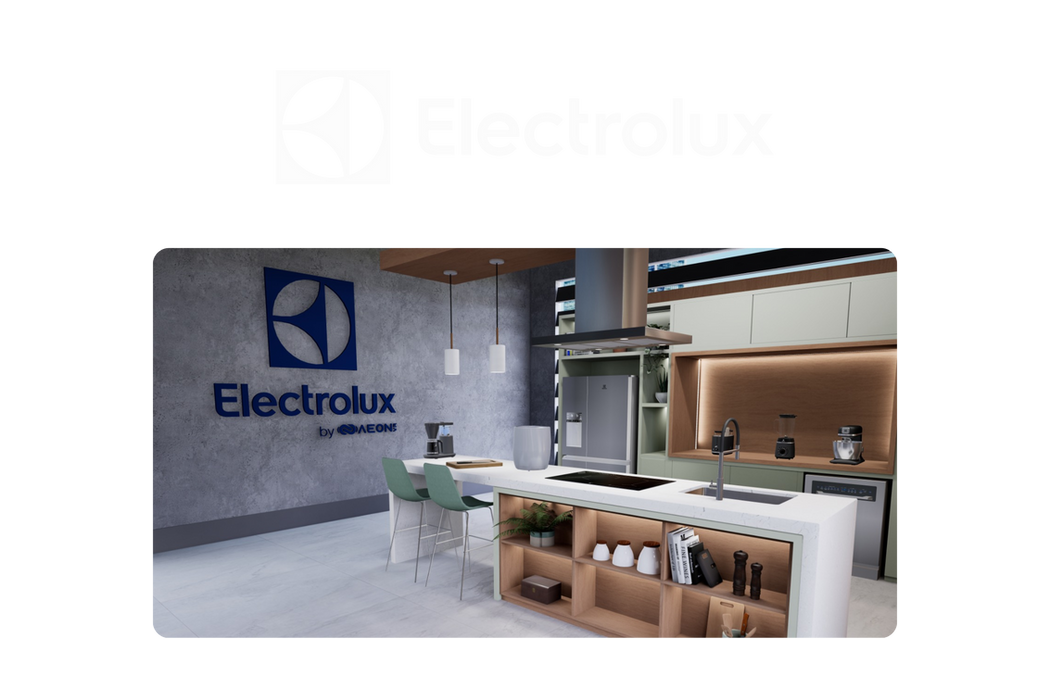 Foto do showroom virtual desenvolvido pela AeonVR para a Electrolux.