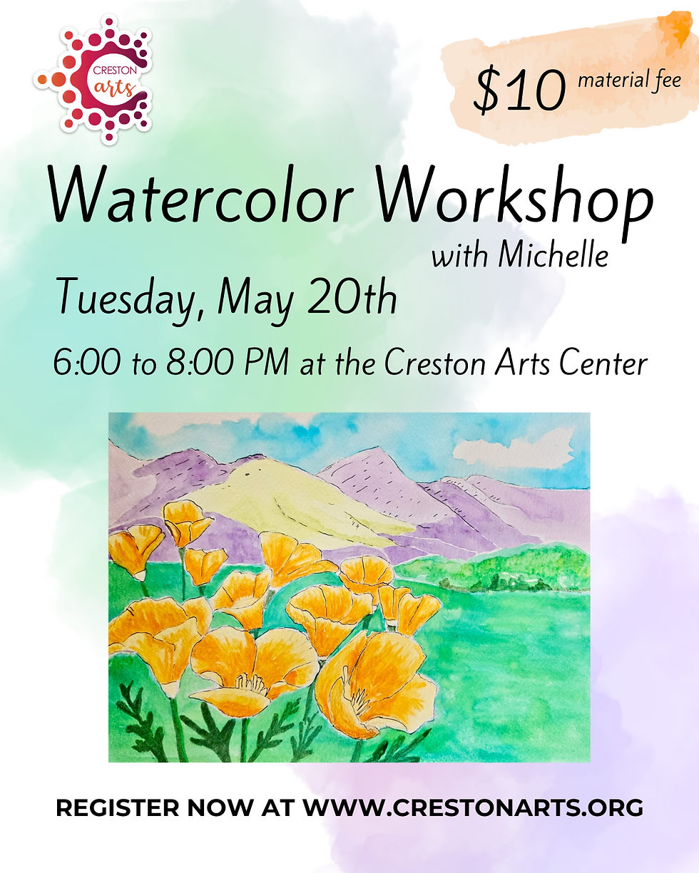 Watercolor Workshop with Michelle: Flowers & Mountains