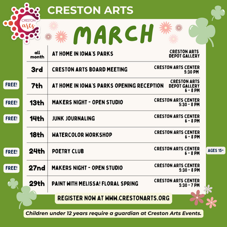 MARCH EVENTS AT CRESTON ARTS