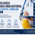 Banner LinkedIn a tema medicina del lavoro con titolo grande "Sorveglianza Sanitaria Obbligatoria: Quando Scatta l'Obbligo – Guida 2026". A destra è raffigurato un Medico Competente con stetoscopio che compila una cartella clinica accanto a un casco di sicurezza giallo. Sul lato destro sono presenti icone che rappresentano i principali rischi che rendono obbligatoria la sorveglianza sanitaria: agenti chimici, agenti fisici, agenti biologici, movimentazione manuale dei carichi (MMC), utilizzo del videoterminale oltre 20 ore settimanali, lavoro notturno o a turni e mansioni ad alto rischio infortunistico. Nella parte inferiore sono evidenziati quattro concetti chiave: obbligo legato ai rischi individuati nel DVR, sorveglianza sanitaria su misura, sette tipologie di visite previste dalla normativa e possibili sanzioni in caso di inadempienza. Il banner si conclude con una call to action che invita a verificare la coerenza tra DVR e protocollo sanitario.
