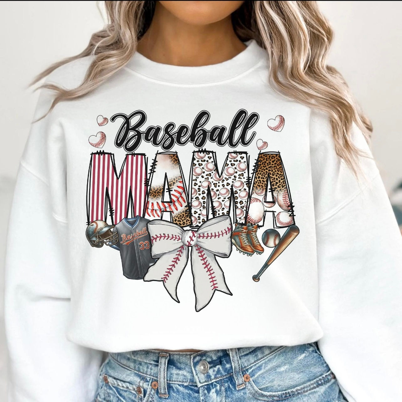  Baseball Mama with bow and clipart 