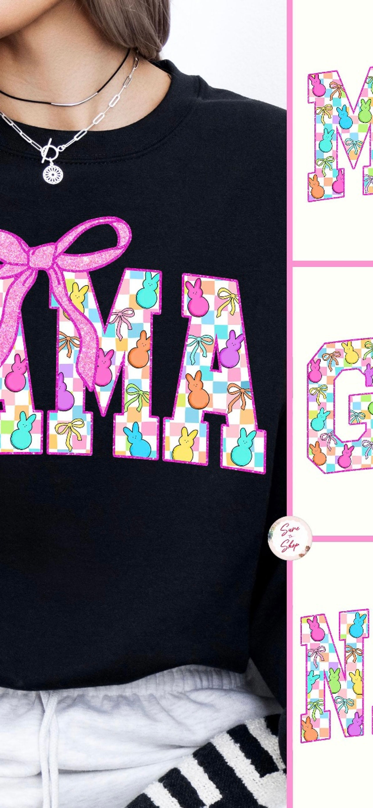 Custom Peeps Name with Bow -Easter 