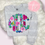 Thumbnail: Adult-Blue and Pink Floral Monogram -