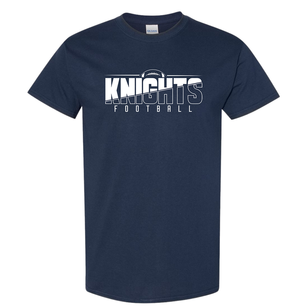 Thumbnail: Knights-Football Slashed  -Gildan or Comfort Color 