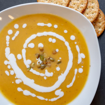 Butternut Squash Soup w/Coconut Cream