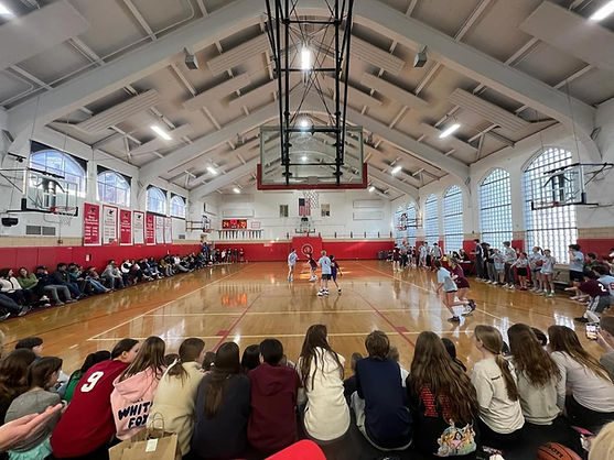 St. A's gymnasium photo with students