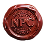 A wax seal with the letters NPC in it.